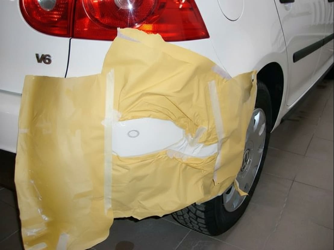 покраска заднего крыла автомобиля